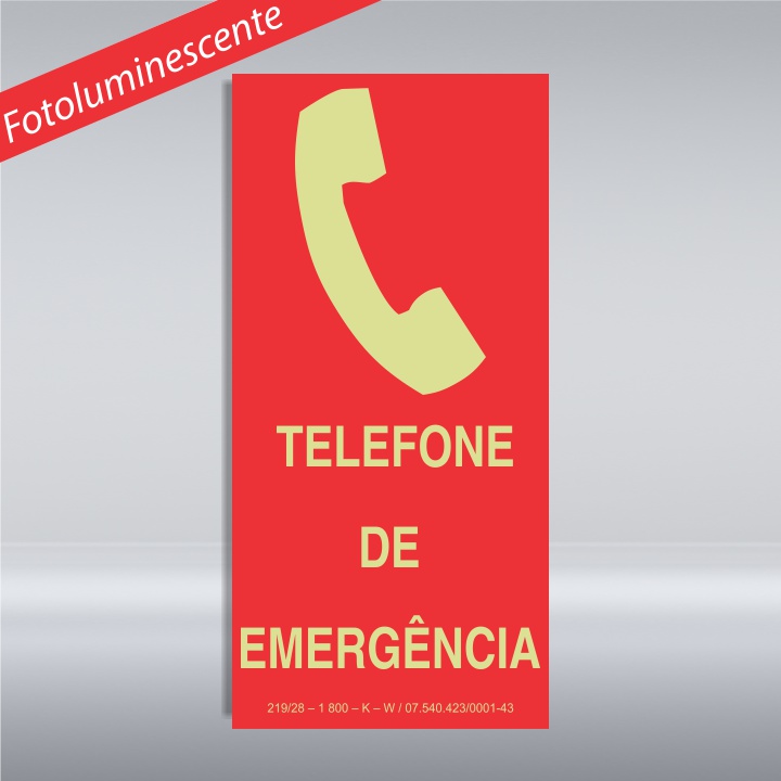 PLACA TELEFONE DE EMERGÊNCIA - PVC - FOTOLUMINESCENTE